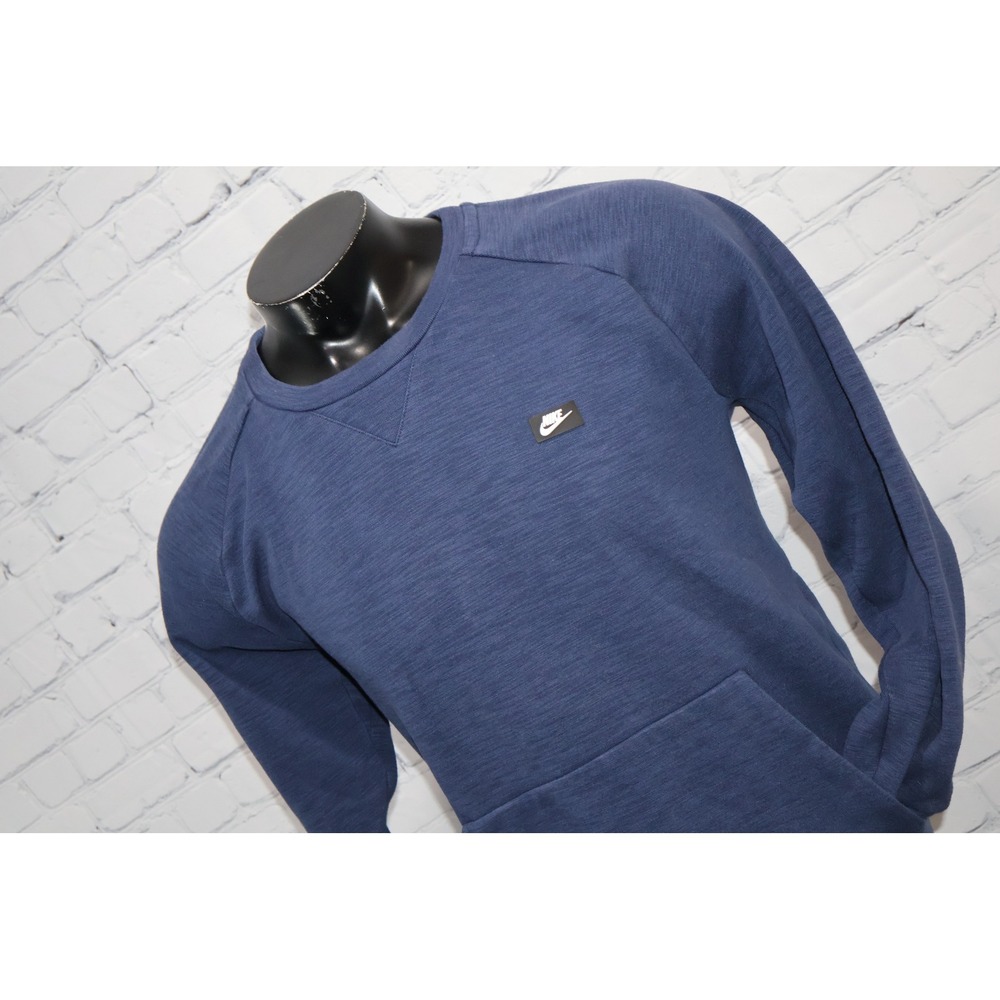 Nike Sweatshirt Mens Large Blue Crew Neck Pocket Pullover Front Pockets